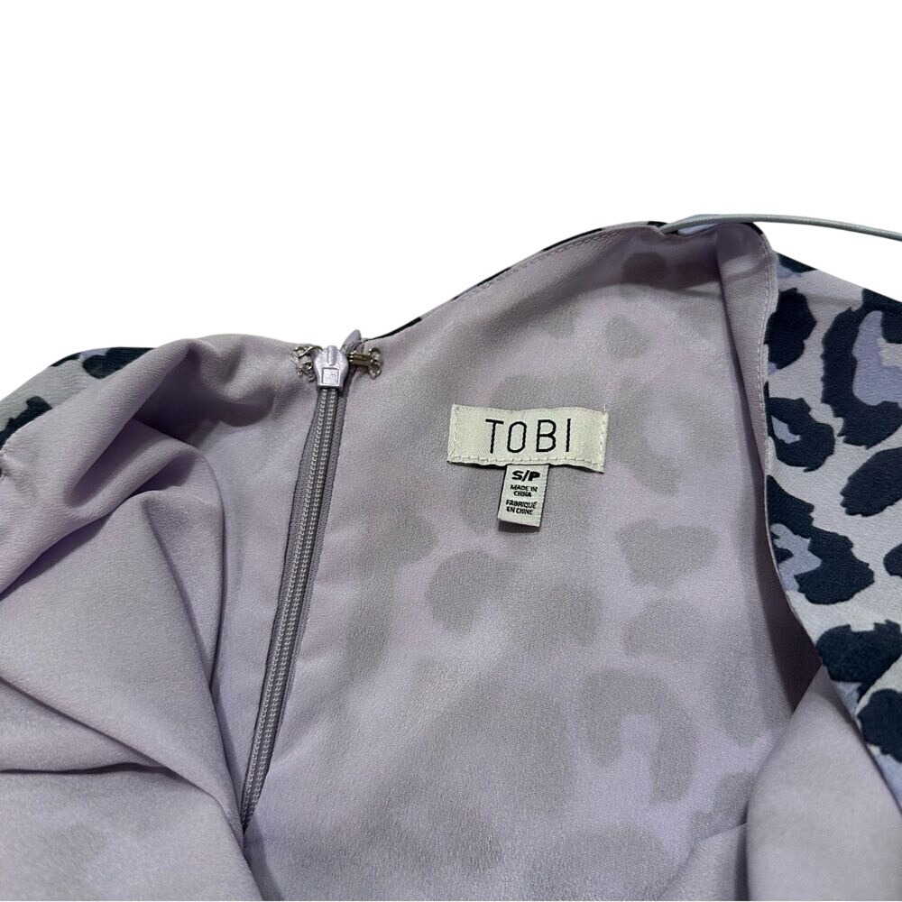 Tobi Women Lavender Leopard Print Mini Slip Dress V-Neck Spaghetti Strap S - Picture 8 of 12